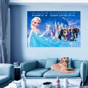 img 2 attached to Elsa Snow Queen Backdrop for Frozen Themed Party - 5 x 3 Feet Wall Decoration for Birthday Party, Ice and Snow Photography Banner, Ice Castle Background