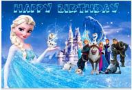 elsa snow queen backdrop for frozen themed party - 5 x 3 feet wall decoration for birthday party, ice and snow photography banner, ice castle background logo