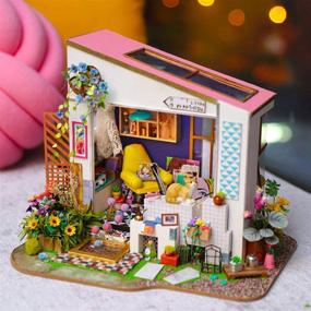 img 1 attached to 🏠 Rolife Wooden Dollhouse Construction Kit: Creative Dolls, Accessories, and Miniature House