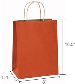 img 3 attached to 🛍️ 100Pcs BagDream Orange Stripe Paper Gift Bags: 8x4.25x10.5 Inches, Recyclable, Bulk Shopping Bags with Handles - Craft Bag, Retail Bags, Kraft Bags