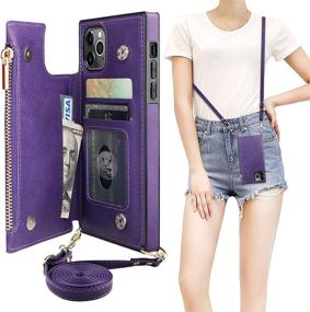 img 4 attached to 👜 Bocasal Crossbody Wallet Case for iPhone 11 Pro - Purple: Card Holder, Zipper Slot, Shockproof Purse Cover & Removable Strap - 5.8 Inch