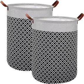 img 4 attached to 🧺 Large 2 Pack Laundry Hamper Basket - 63L, Waterproof, Collapsible, Black