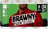 🧻 brawny flex paper towels, 24 regular rolls (8 triple rolls), tear-a-square, 3 sheet sizes, quarter size sheets, pack of 8 logo