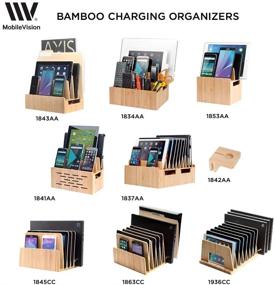 img 2 attached to 📚 Maximize Desk Organization with MobileVision Bamboo Multi Device Organizer - Perfect for Smartphones, Tablets, and Laptops - 5 Slots Provided