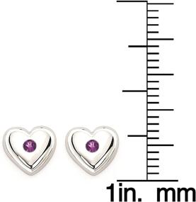 img 3 attached to 💎 Little Diva Diamonds: Sparkling Birthstone Heart Stud Earrings for Girls