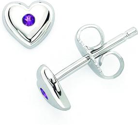 img 4 attached to 💎 Little Diva Diamonds: Sparkling Birthstone Heart Stud Earrings for Girls