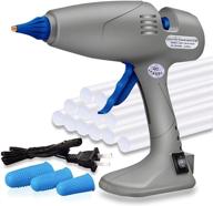 monvict full-size 80 / 120w base stand-up hot glue gun - dual temp heavy duty glue gun with 12 glue sticks for art, diy, craft, repair, home, decor, office logo