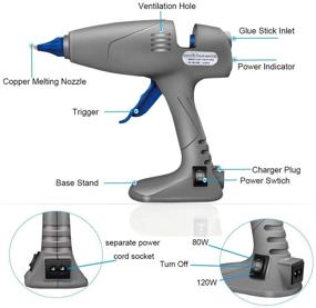 img 2 attached to MONVICT Full-Size 80 / 120W Base Stand-Up Hot Glue Gun - Dual Temp Heavy Duty Glue Gun with 12 Glue Sticks for Art, DIY, Craft, Repair, Home, Decor, Office