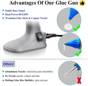 img 1 attached to MONVICT Full-Size 80 / 120W Base Stand-Up Hot Glue Gun - Dual Temp Heavy Duty Glue Gun with 12 Glue Sticks for Art, DIY, Craft, Repair, Home, Decor, Office