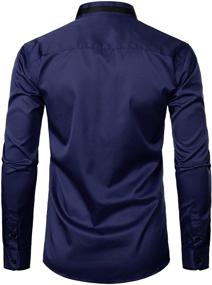 img 3 attached to Upgrade Your Style with Zeroyaa's Hipster Sleeve Mandarin Collar Shirts for Men