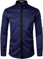 upgrade your style with zeroyaa's hipster sleeve mandarin collar shirts for men logo