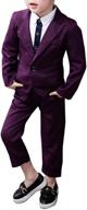 yufan boys 2-piece suit set in red, purple, gray, and black – jackets and pants logo