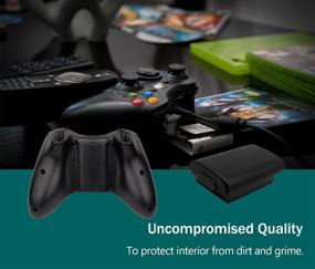 img 2 attached to 🎮 Hukado 4 Pack Black Battery Cover Shell Case Replacement for Xbox 360 Wireless Controller - Enhance Performance & Style!
