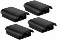 🎮 hukado 4 pack black battery cover shell case replacement for xbox 360 wireless controller - enhance performance & style! logo