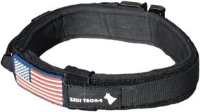 img 1 attached to 🐶 ZeusTacK9 Tactical Dog Collar - 1.5 Inch Wide Heavy Duty Military Style Dog Collar with Metal Buckle, Quick Release, and USA Flag Patch - Control Handle for Handling and Training K9 pet dogs