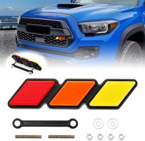 img 4 attached to 🌈 Vibrant Tri-color Front Grille Badge Emblem for Tacoma, 4 Runner, Tundra, Sequoia, Rav4, Highlander – Yellow/Orange/Red