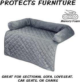 img 2 attached to 🛋️ Ultimate Pet Furniture Protector: PETMAKER Couch Cover Collection with Memory Foam Neck Bolster, Quilted Fabric, and Water-Resistant Base Layer - Shop Pet Supplies Now!