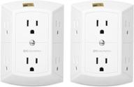 cable matters 2-pack: innovative 3-sided 6 outlet splitter grounded extender wall tap for maximized convenience logo