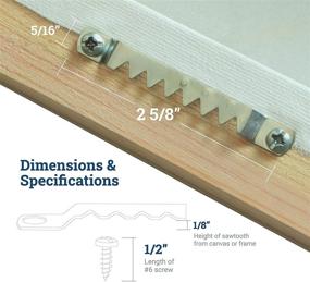 img 4 attached to 🔩 100 Pack of Large Sawtooth Hangers with Screws - Ideal Canvas and Picture Frame Mounting Hangers