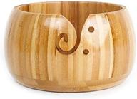 🧶 ahageek wood knitting bowl: elegant wool storage organizer with lid logo