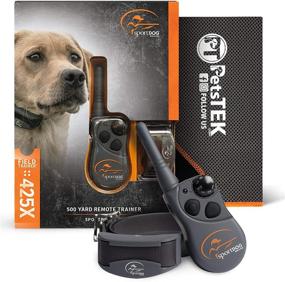 img 4 attached to 🐶 SportDOG SD-425X Electronic Dog Training Collar with Remote: Small to Large Dogs - 500 Yard Range, Vibration, Tone, Waterproof, Rechargeable - Up to 21 Stimulation Levels, Includes PetsTEK Towel