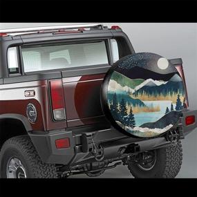 img 3 attached to Mountains Nature Scenery Spare Tire Cover Star Lake Landscape Wheel Protectors Weatherproof Wheel Covers Universal Fit For Trailer Rv SUV Truck Camper Travel Trailers14