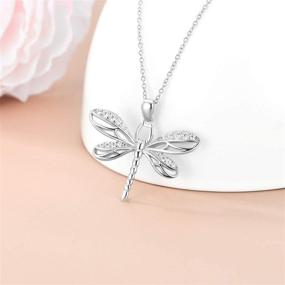 img 2 attached to 🦋 Exquisite 925 Sterling Silver Dragonfly Necklace - Perfect Dragonfly Gifts for Women, Girls, and Jewelry Lovers