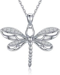 img 4 attached to 🦋 Exquisite 925 Sterling Silver Dragonfly Necklace - Perfect Dragonfly Gifts for Women, Girls, and Jewelry Lovers