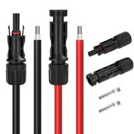 🔌 ancable 20-feet solar extension cable - 1 pair of 10awg male and female weatherproof connector wires for solar panels (20ft red + 20ft black) logo