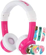 🎧 onanoff buddyphones inflight: volume-limiting kids headphones with detachable buddycable and airline adapter, pink logo