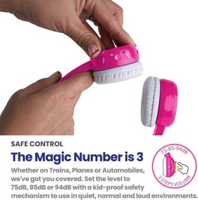 img 1 attached to 🎧 ONANOFF BuddyPhones Inflight: Volume-Limiting Kids Headphones with Detachable BuddyCable and Airline Adapter, Pink