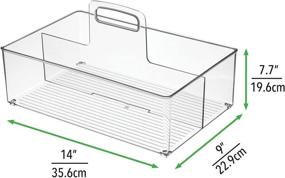 img 1 attached to 📦 mDesign Clear Plastic Portable Kitchen Organizer Caddy Tote - Divided Basket Bin with Handle for Storing Ketchup, Mustard, Napkins, Condiments, Sauces - Ideal for Cabinets, Countertops - 2 Pack