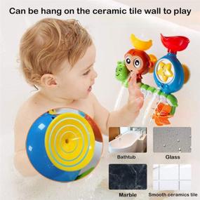 img 2 attached to 🐵 G-WACK Bath Toys: Fun and Durable Water Play for 1-3 Year Olds! Perfect for Toddlers, Preschoolers, and Newborns! Interactive Monkey Caterpillar Design with 2 Strong Suction Cups!