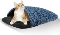 🐱 cozy cat cave bed: calming retreat for indoor cats & small dogs, anxiety relief, self-heating, non-slip leopard mattress, ideal for kittens, puppies, small breeds logo