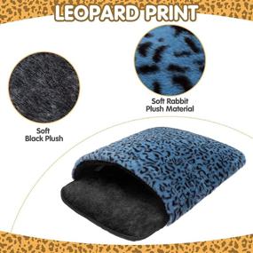 img 2 attached to 🐱 Cozy Cat Cave Bed: Calming Retreat for Indoor Cats & Small Dogs, Anxiety Relief, Self-Heating, Non-Slip Leopard Mattress, Ideal for Kittens, Puppies, Small Breeds