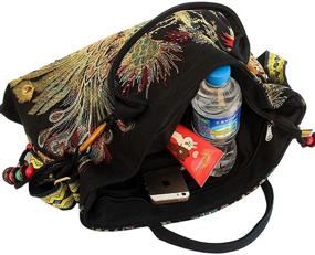 img 1 attached to 👜 Коллекция женских холщовых сумок на плечо со сумками, кошельками и хобо