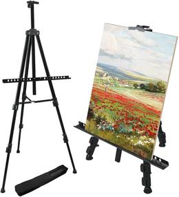 img 3 attached to 🎨 RRFTOK 72-Inch Double Tier Display Easel Stand: Adjustable Metal Tripod Art Easels for Painting, Displaying, and Drawing