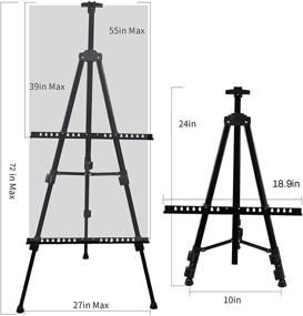 img 1 attached to 🎨 RRFTOK 72-Inch Double Tier Display Easel Stand: Adjustable Metal Tripod Art Easels for Painting, Displaying, and Drawing