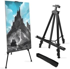 img 4 attached to 🎨 RRFTOK 72-Inch Double Tier Display Easel Stand: Adjustable Metal Tripod Art Easels for Painting, Displaying, and Drawing