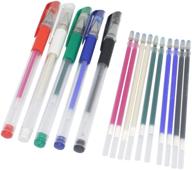🔥 ручки для разметки ткани на основе термочернил с возможностью стирания теплом и 10 бесплатными заправками для пэчворка и шитья, набор из 5 разноцветных ручек - белый, черный, красный, зеленый, синий логотип