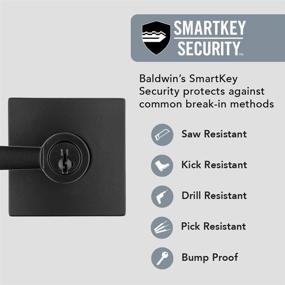 img 3 attached to 🔑 Baldwin 93540-020 Spyglass Keyed Entry Lever for Garage Office Door Handle in Matte Black: SmartKey Security, Modern Slim Design for Interior & Exterior Doors, Prestige Series