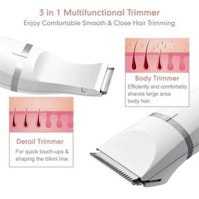 img 2 attached to 🪒 3-in-1 Rechargeable Electric Razor for Women – Painless Hair Removal & Trimming, Wet & Dry Lady Clippers with Changeable Trimmer Heads