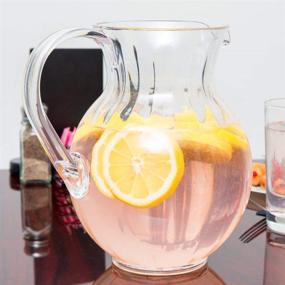 img 1 attached to 🍋 Shatterproof Plastic Lemonade/Margarita Pitcher, Clear - G.E.T. P-4090-PC-CL-EC, 90 Oz