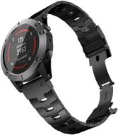 ремешок ldfas fenix 6x/5x: премиальный титановый быстрозаменяемый ремешок для garmin fenix 6x pro/fenix 5x plus tactix delta - черный логотип