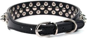 img 1 attached to Spiked PU Leather Dog Collar with Funny Mushrooms Rivet Studded Adjustable Straps - Ideal for Small, Medium & Large Dogs/Cats