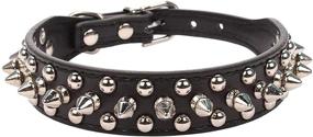 img 2 attached to Spiked PU Leather Dog Collar with Funny Mushrooms Rivet Studded Adjustable Straps - Ideal for Small, Medium & Large Dogs/Cats