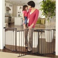 👶 north states toddleroo deluxe décor baby gate: wide & sturdy gate with one-hand operation. hardware mount. fits 38.3 - 72” wide. 30" tall, matte bronze finish. logo