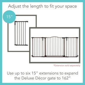 img 3 attached to 👶 North States Toddleroo Deluxe Décor Baby Gate: Wide & Sturdy Gate with One-Hand Operation. Hardware Mount. Fits 38.3 - 72” Wide. 30" Tall, Matte Bronze Finish.