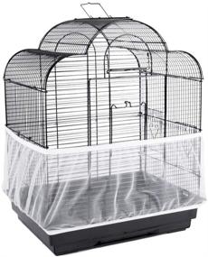 img 2 attached to 🐦 Soft Airy Bird Cage Seed Catcher 13inch: Efficient Parrot Seed Guard with Stretchy Nylon Mesh Net Cover for Large Size Cages