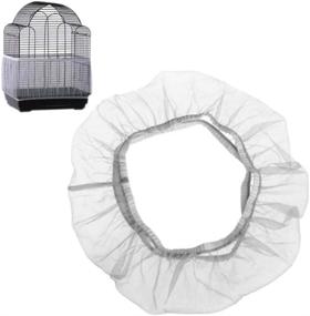 img 3 attached to 🐦 Soft Airy Bird Cage Seed Catcher 13inch: Efficient Parrot Seed Guard with Stretchy Nylon Mesh Net Cover for Large Size Cages